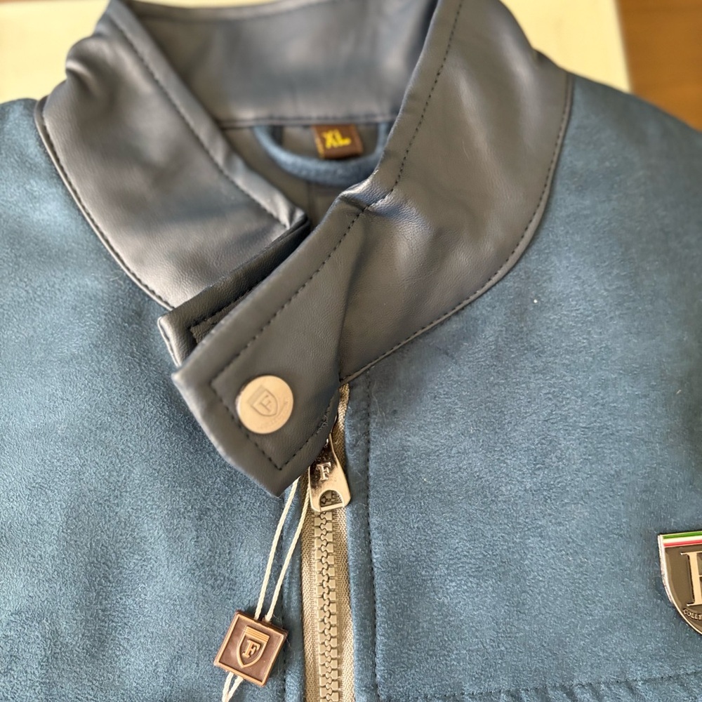 Men's Ferrari Blue Suede Jacket